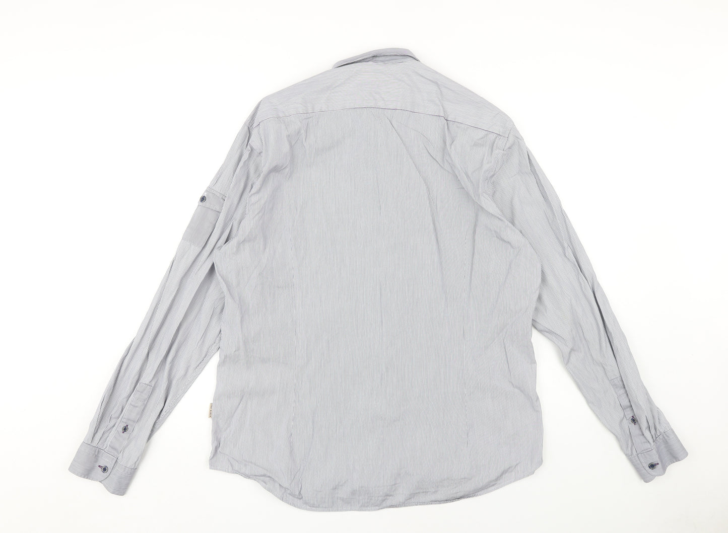 Ted Baker Men's Grey Pinstripe Dress Shirt Size 16