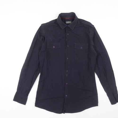 Jeff Banks Men's Black Shirt S Long Sleeve Cotton