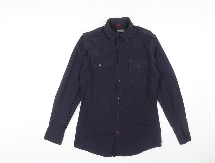 Jeff Banks Men's Black Shirt S Long Sleeve Cotton