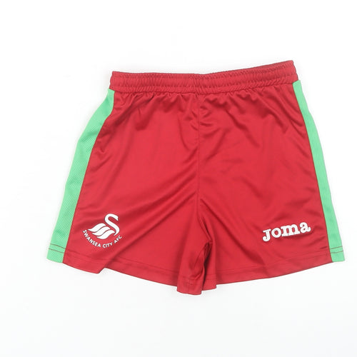 Joma Boys' Red Athletic Football Shorts, Size 6 Years