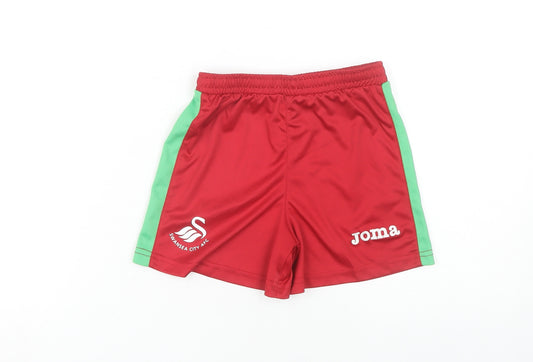 Joma Boys' Red Athletic Football Shorts, Size 6 Years