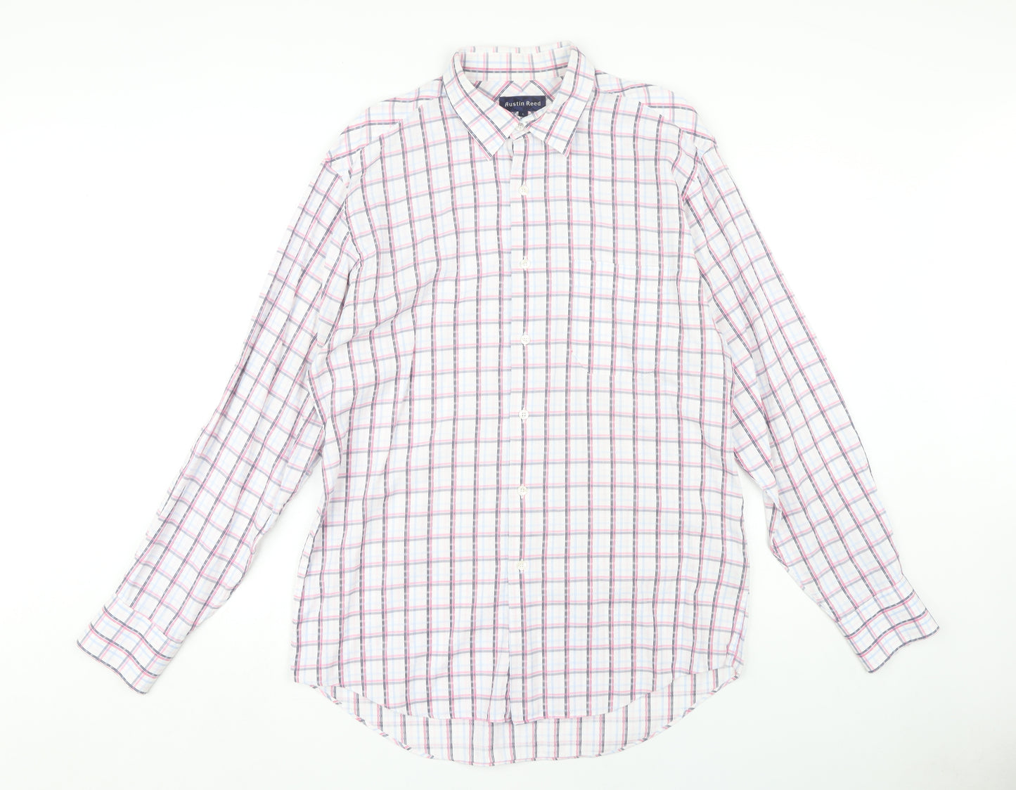 Austin Reed Men's Multicoloured Check Shirt L