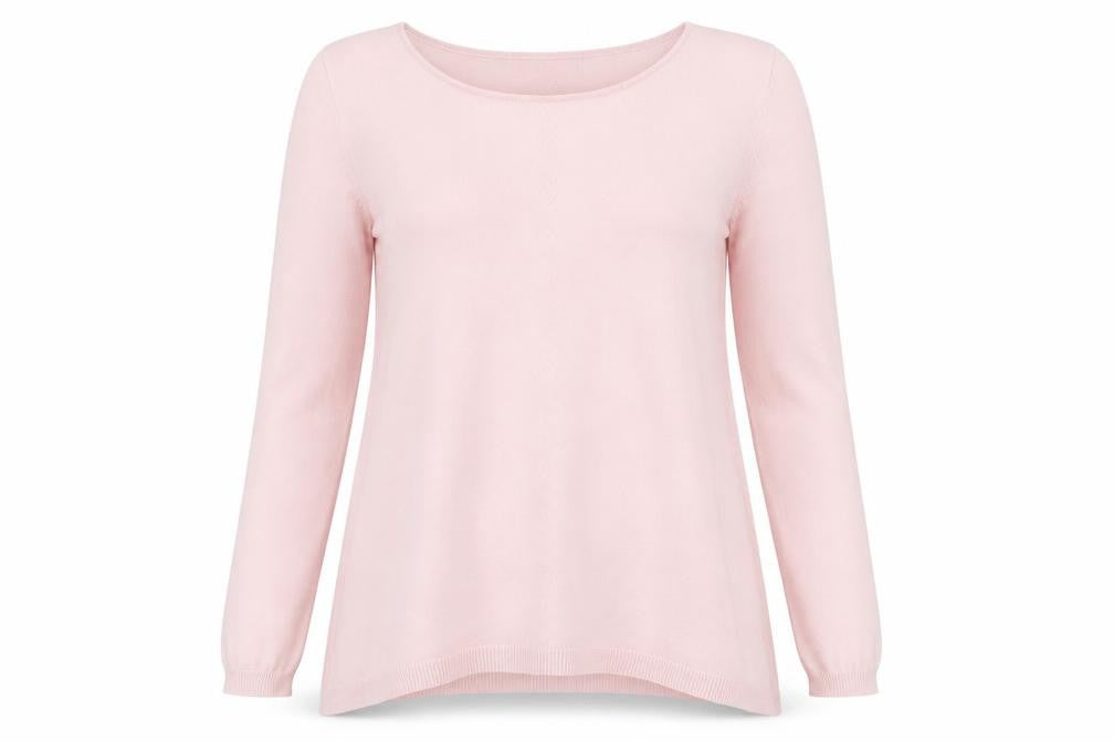Front view of WoolOvers Women's Pink jumper XS