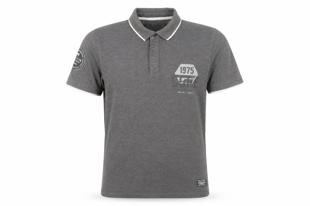 Jack & Jones Men's Grey Polo Shirt, Short Sleeve Casual