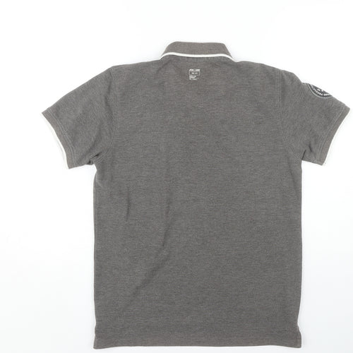 Jack & Jones Men's Grey Polo Shirt, Short Sleeve Casual