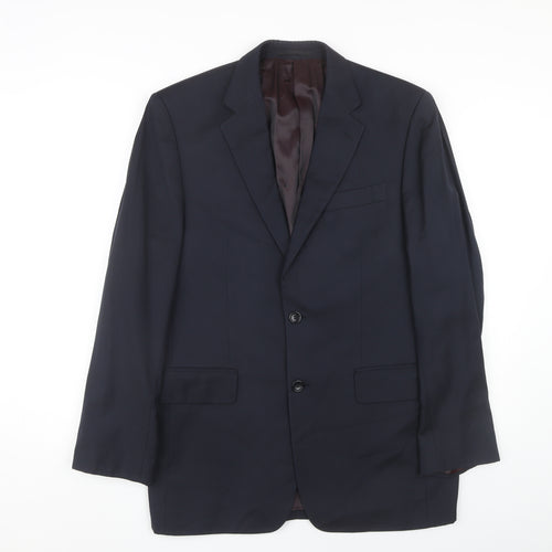 Chester Barrie Men's Blue Wool Blazer, Size 38R