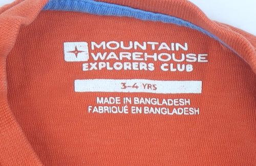 Mountain Warehouse Boys Orange Dinosaur T-Shirt 3-4 Years