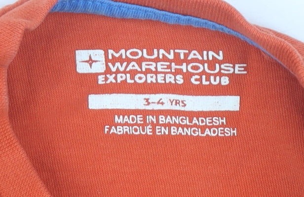 Mountain Warehouse Boys Orange Dinosaur T-Shirt 3-4 Years