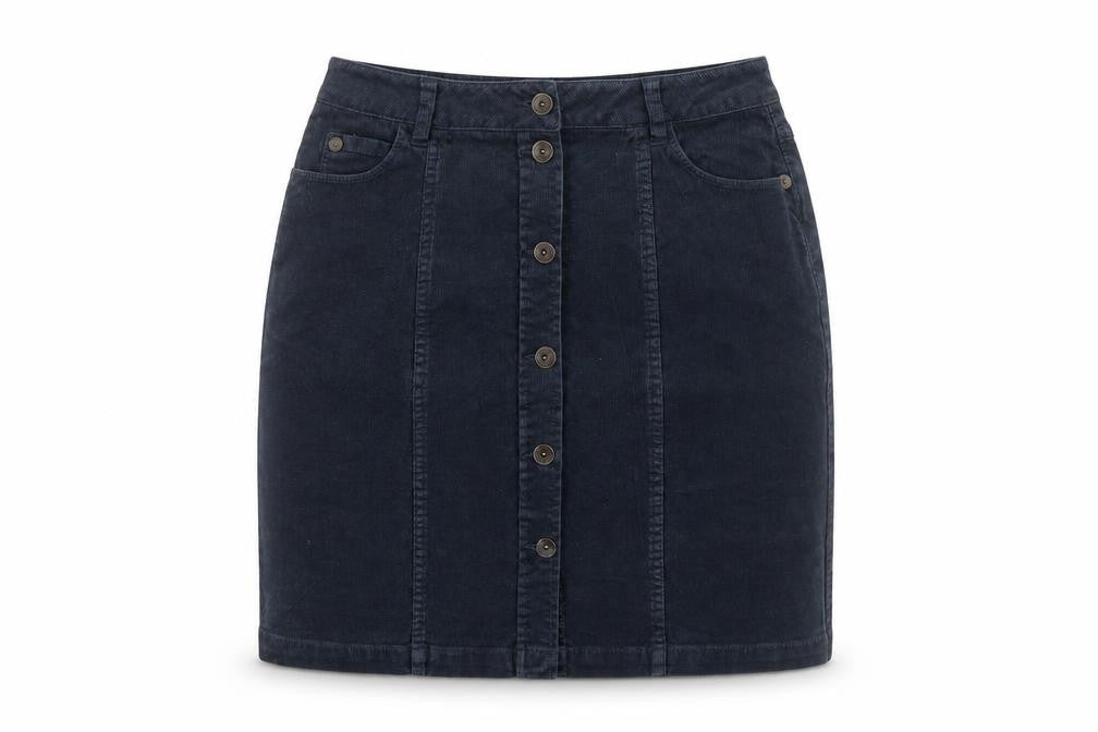 Fat Face Women's Blue Corduroy Pencil Skirt Size 6