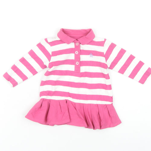 An Original Penguin Pink Striped Unisex Baby Dress, 3-6 M