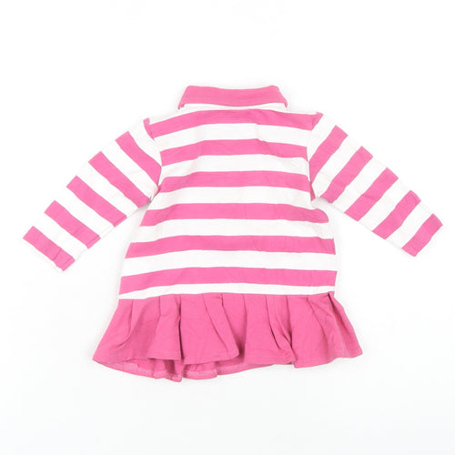 An Original Penguin Pink Striped Unisex Baby Dress, 3-6 M
