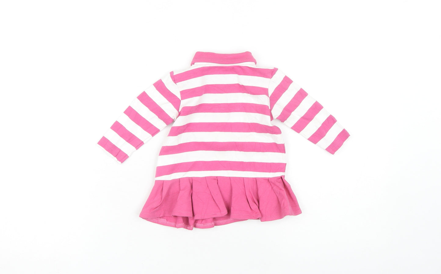 An Original Penguin Pink Striped Unisex Baby Dress, 3-6 M