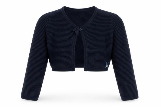 Front view of Jasper Conran girls’ blue shrug, size 4-5, cotton, casual wear