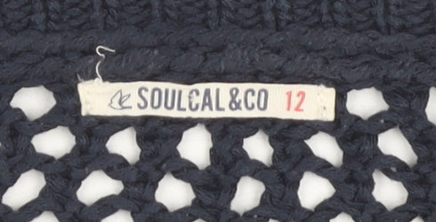 SoulCal & Co Women's Multicoloured Open Knit Jumper Size 12