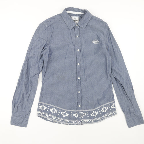 Superdry Women's Blue Button-Up Shirt S