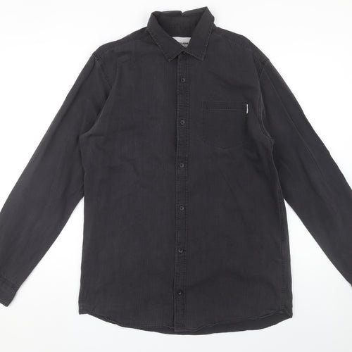 Jack & Jones Men's Black Button-Up Shirt L