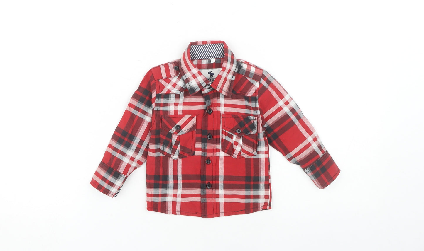 Abercrombie Boys Red Plaid Cotton Button-Up Shirt M