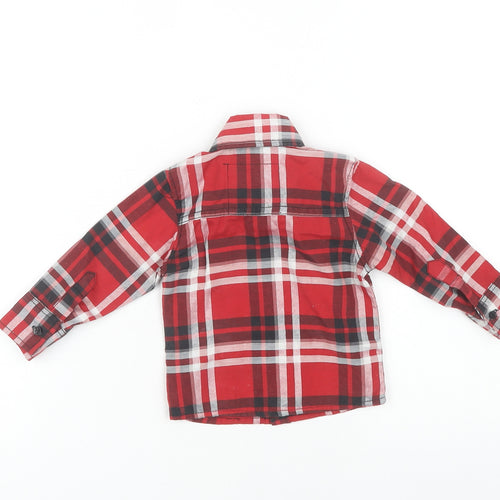 Abercrombie Boys Red Plaid Cotton Button-Up Shirt M
