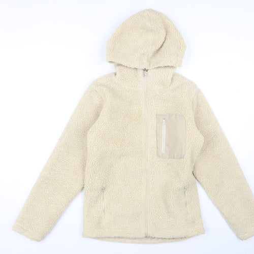 Kangaroo Poo Girls Beige Hooded Jacket 13 Years Casual Winter