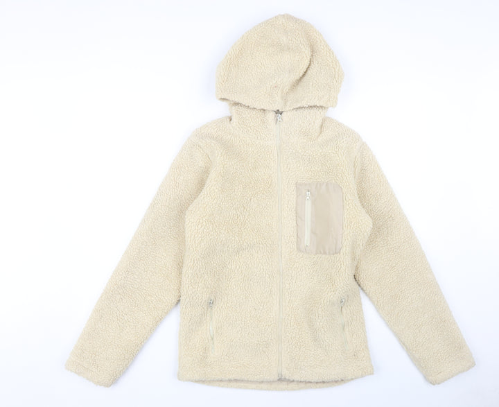 Kangaroo Poo Girls Beige Hooded Jacket 13 Years Casual Winter