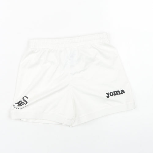 Joma Boys White Athletic Shorts Size 4 Polyester