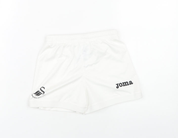 Joma Boys White Athletic Shorts Size 4 Polyester