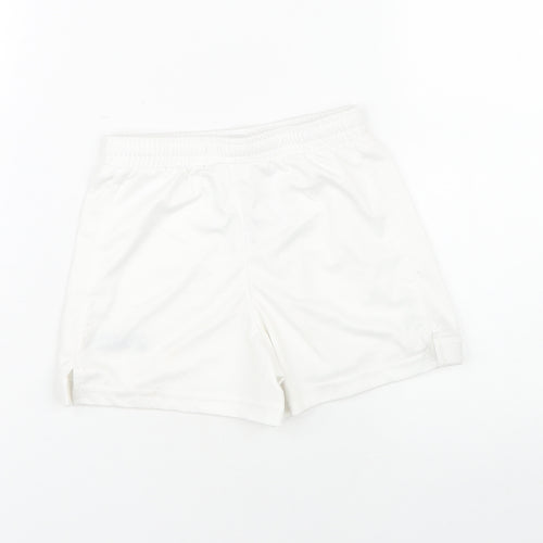 Joma Boys White Athletic Shorts Size 4 Polyester
