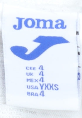 Joma Boys White Athletic Shorts Size 4 Polyester