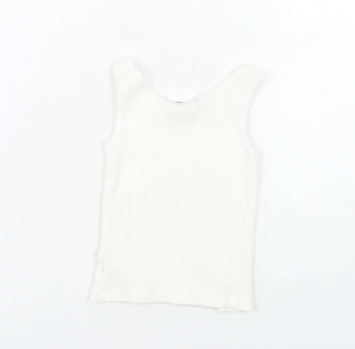 Ralph Lauren Girls' White Cotton Sleeveless Tank Top 3-4 Years