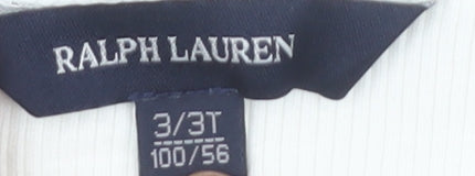 Ralph Lauren Girls' White Cotton Sleeveless Tank Top 3-4 Years