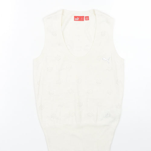Puma Women's White Knit Vest Size 6