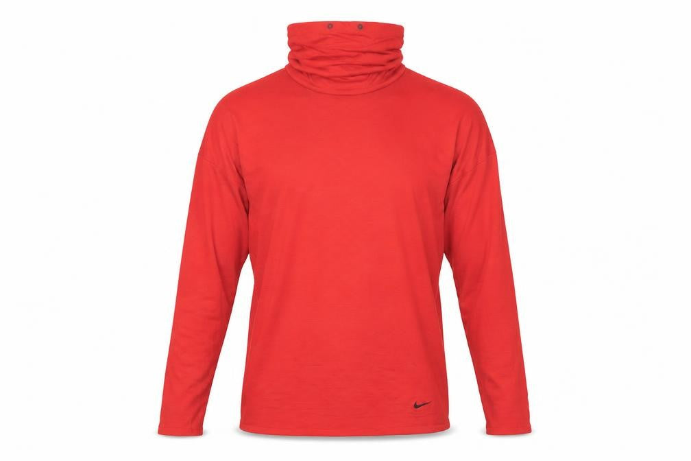 Front view of Nike Men's Red Pullover XS Slim Fit High Neck Top