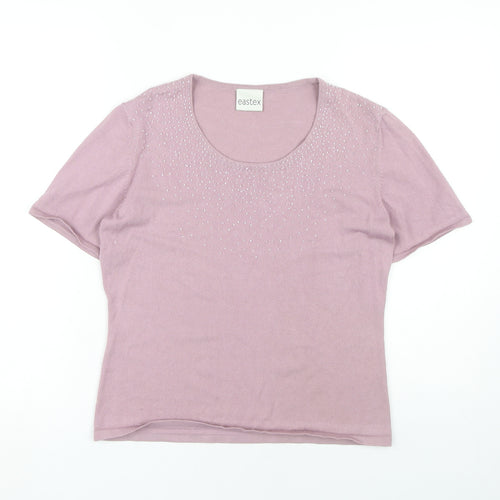 Eastex Women's Pink Beaded T-Shirt - Size 10
