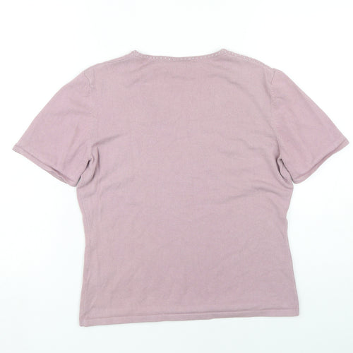 Eastex Women's Pink Beaded T-Shirt - Size 10