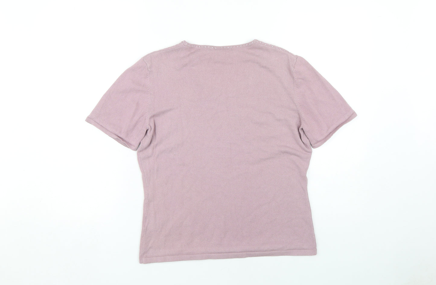 Eastex Women's Pink Beaded T-Shirt - Size 10