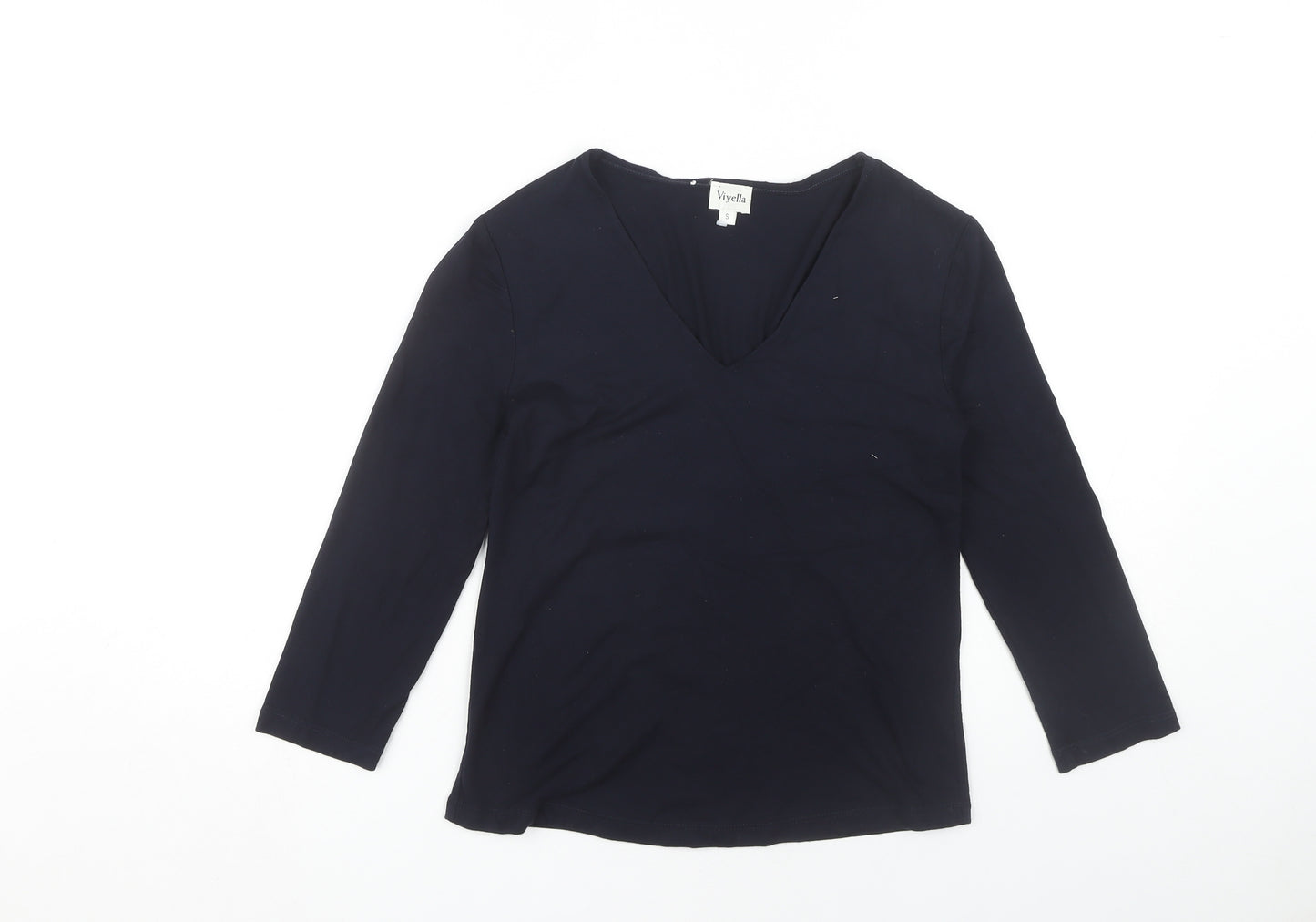 Viyella Women's Black V-Neck Blouse, Size S