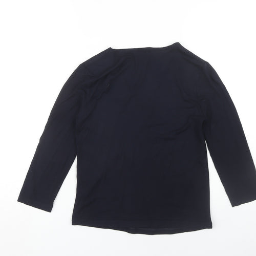 Viyella Women's Black V-Neck Blouse, Size S