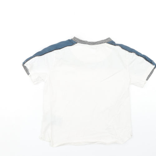 Sonneti Boys Colourblock T-Shirt, White/Grey/Blue, Size 7-8