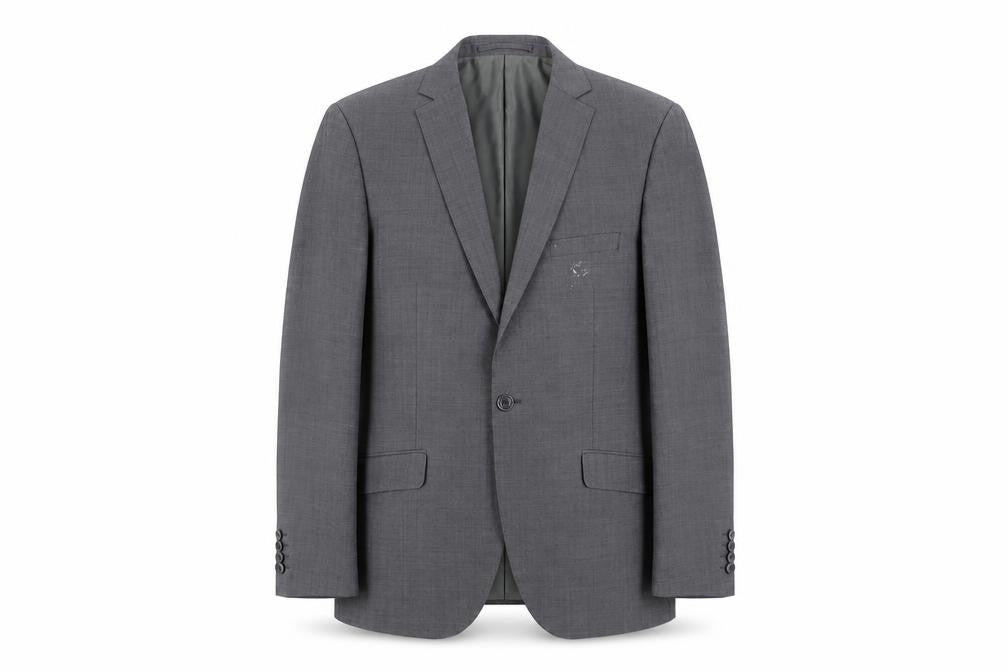 Front view of Moss London Men's Grey Slim Fit Blazer, size M