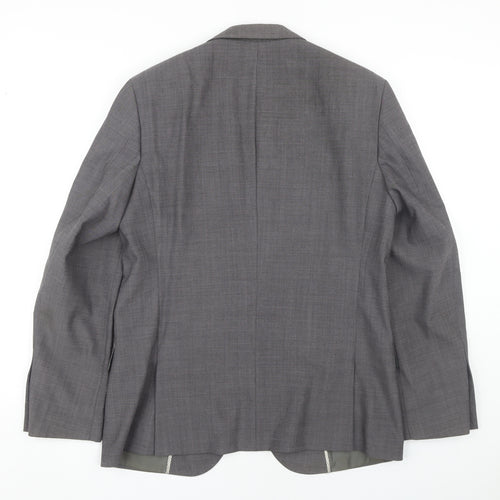 Moss London Men's Grey Slim Fit Blazer, Size M