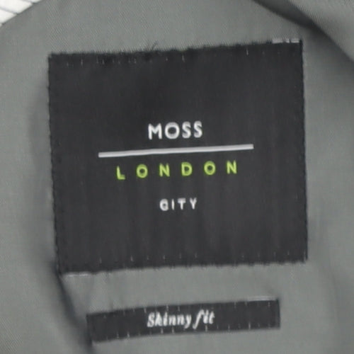 Moss London Men's Grey Slim Fit Blazer, Size M