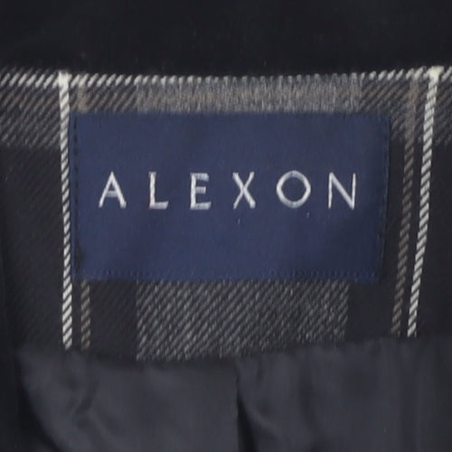 Alexon Women's Plaid Wool Jacket, Black/Grey, Size 10