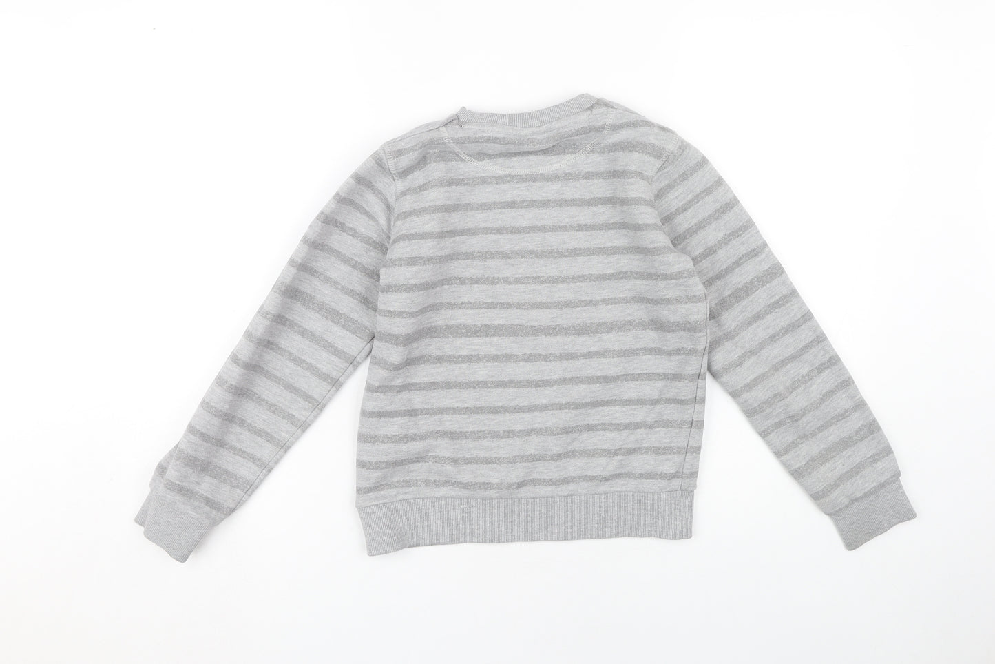 Bench Boys Grey Graphic Striped Pullover Sweatshirt 9-10 Yrs