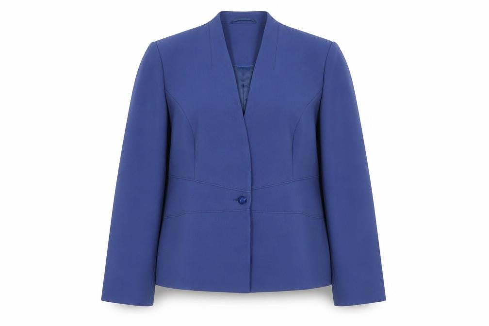 Front view of Eastex Women's Blue Blazer, size 14