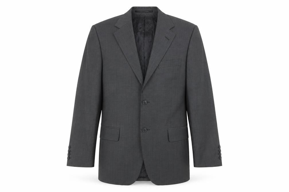 Front view of Jeff Banks Men's Grey Wool Blazer, 38 Chest, Regular Fit
