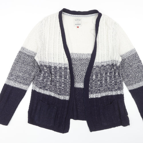 SoulCal & Co Women's Blue Open Front Cardigan, Size 14