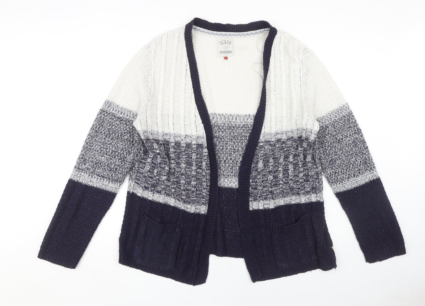 SoulCal & Co Women's Blue Open Front Cardigan, Size 14