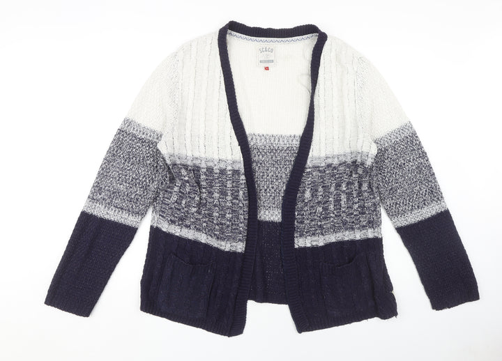 SoulCal & Co Women's Blue Open Front Cardigan, Size 14