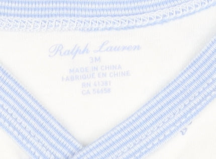 Ralph Lauren Unisex Baby White Wrap Top - 0-3 Months