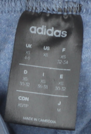 Adidas Women's Blue XS Leggings with Side Stripe